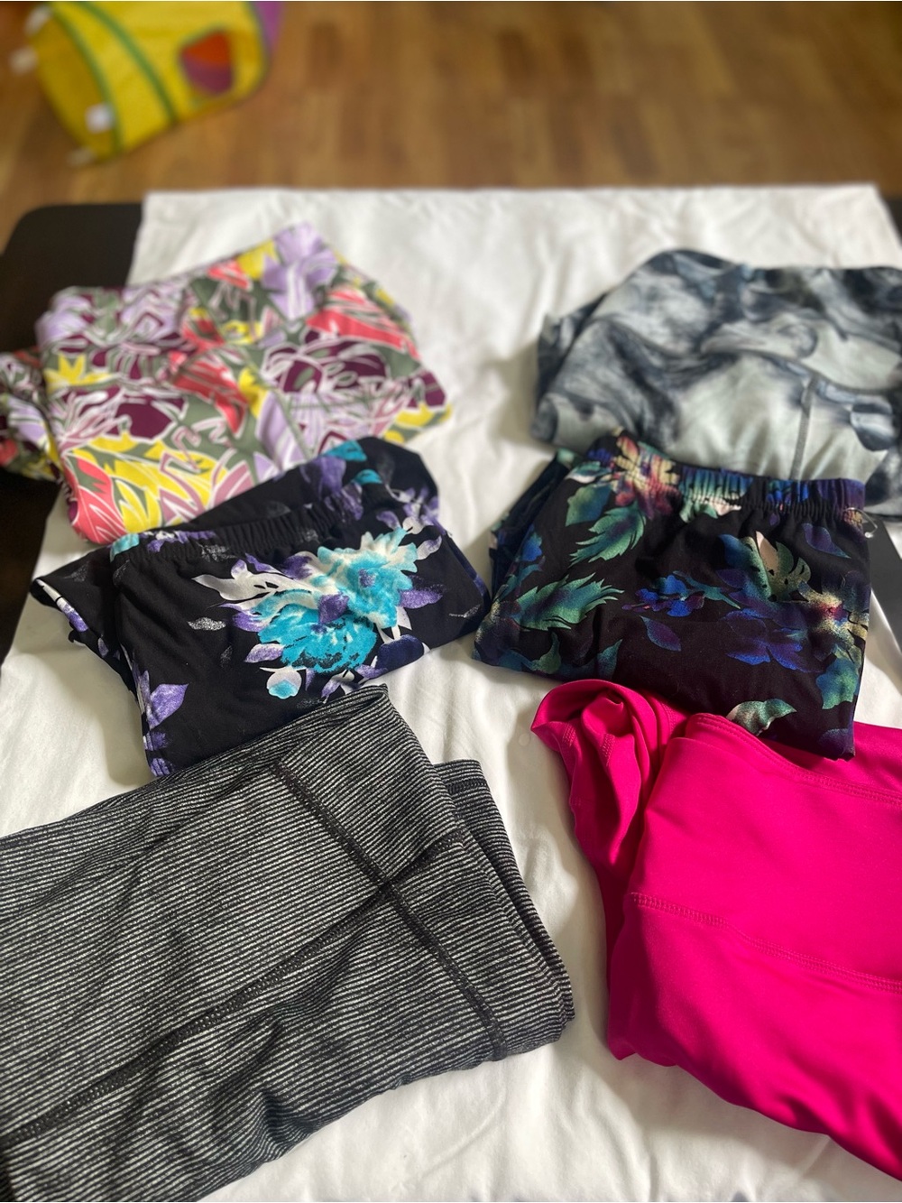 Set of 6 2xl Mixed Women's Active & Casual Bottoms - Bright Floral & Hot Pink